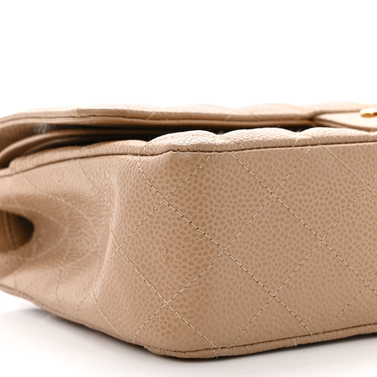 Chanel Caviar Quilted Medium Double Flap Beige 10 of 13