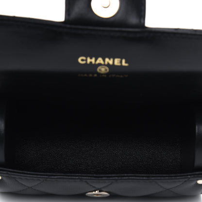 Chanel Lambskin Quilted Box Of Secrets Card Holder With Chain Black 4 of 4