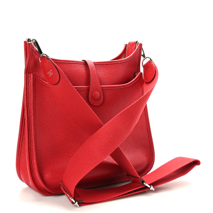 Hermes Taurillon Clemence Evelyne III PM Rouge Casaque 3 of 9