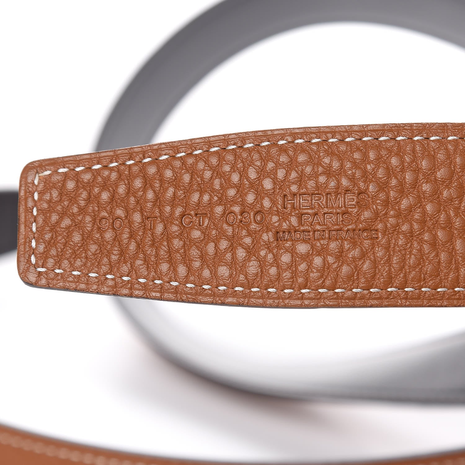 Hermes Box Togo Martelee H Belt 32mm Belt 90 Black Gold 6 of 6
