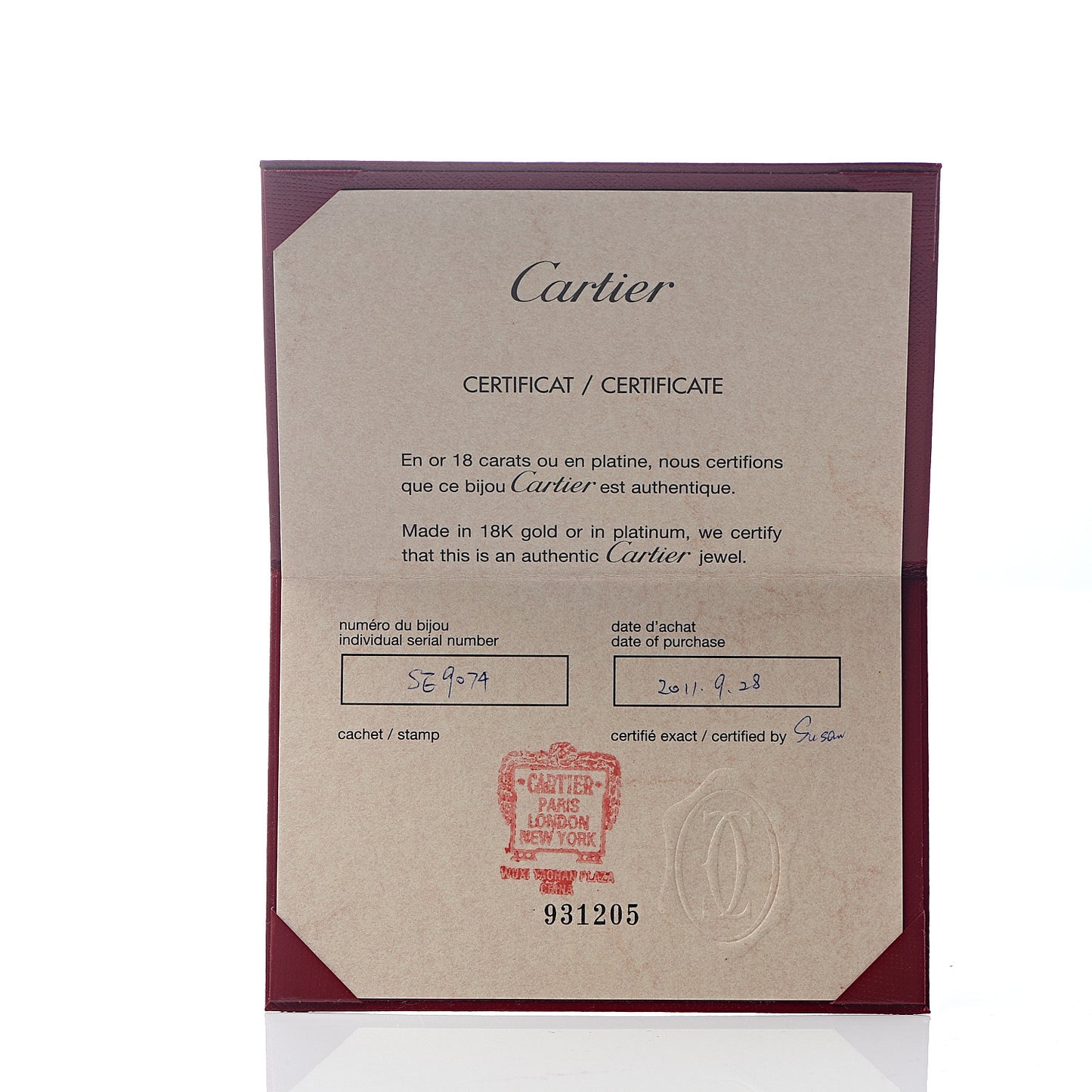 18K Pink Gold 3mm C De Cartier Wedding Band Ring 52 6