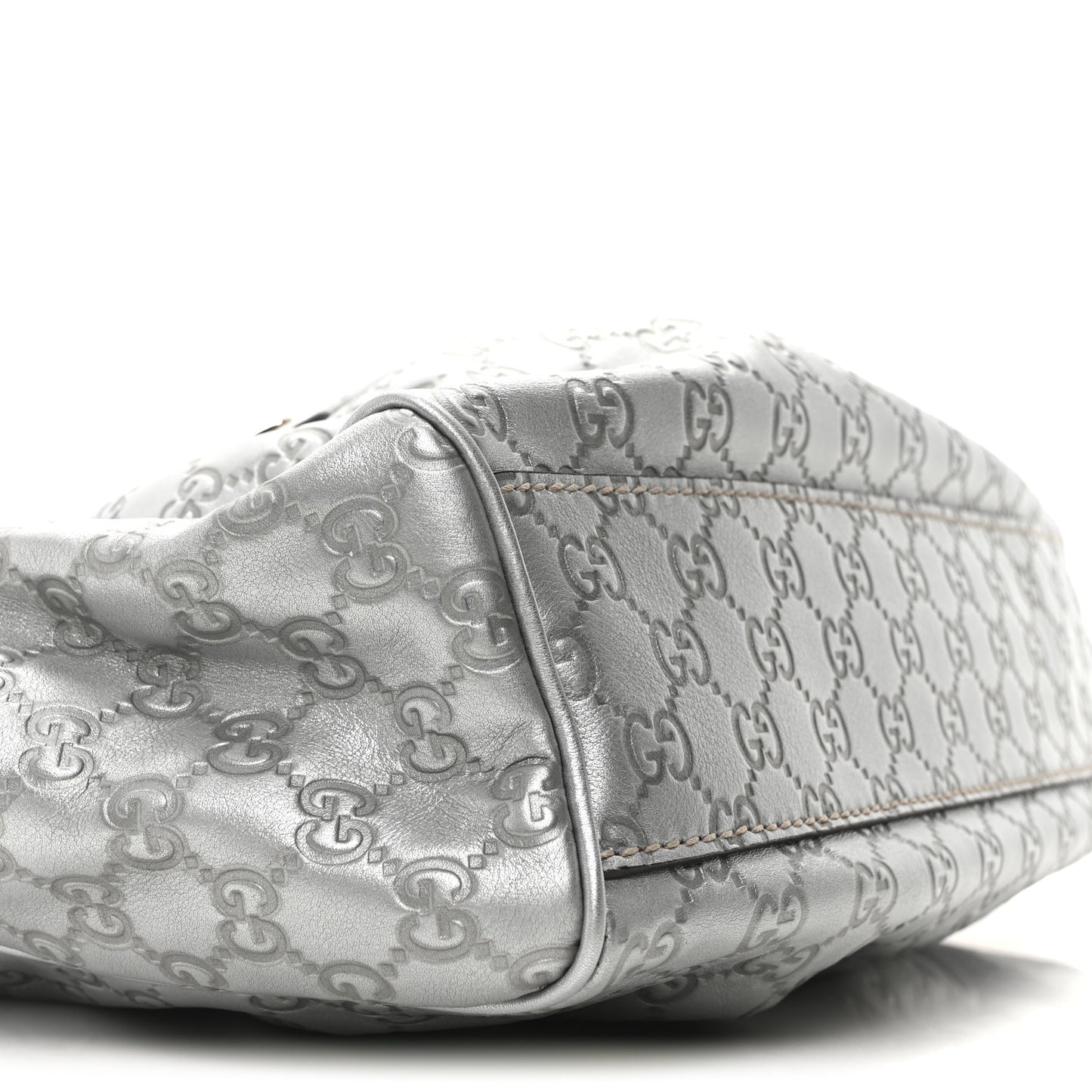 Guccissima Medium Sukey Tote Silver