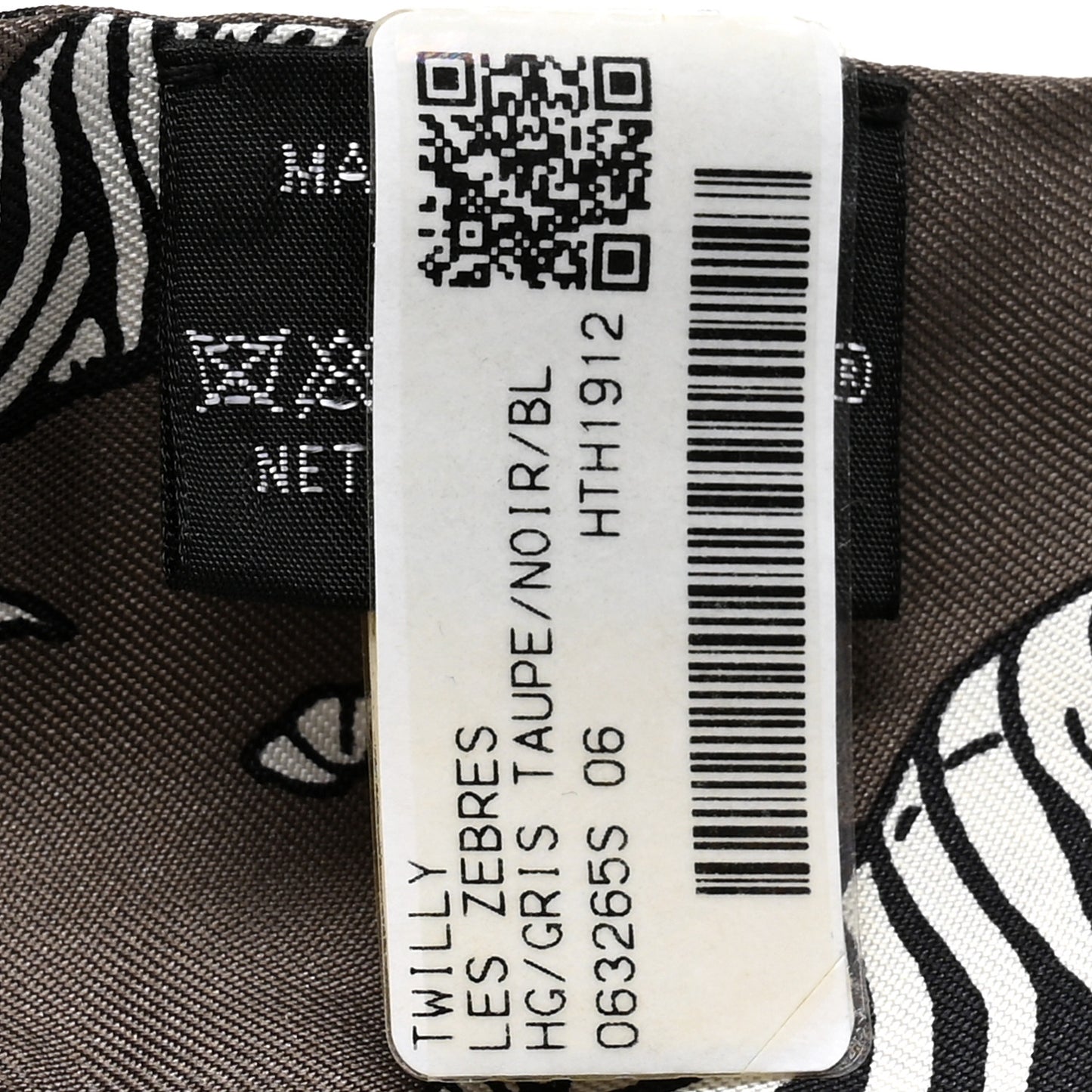 Silk Les Zebres Twilly Gris Taupe Black White