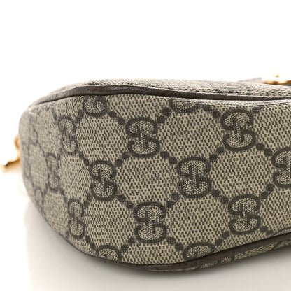 Gucci GG Supreme Monogram Textured Dollar Calfskin Web Small Ophidia GG Handbag Beige Ebony New Acero 9 of 10