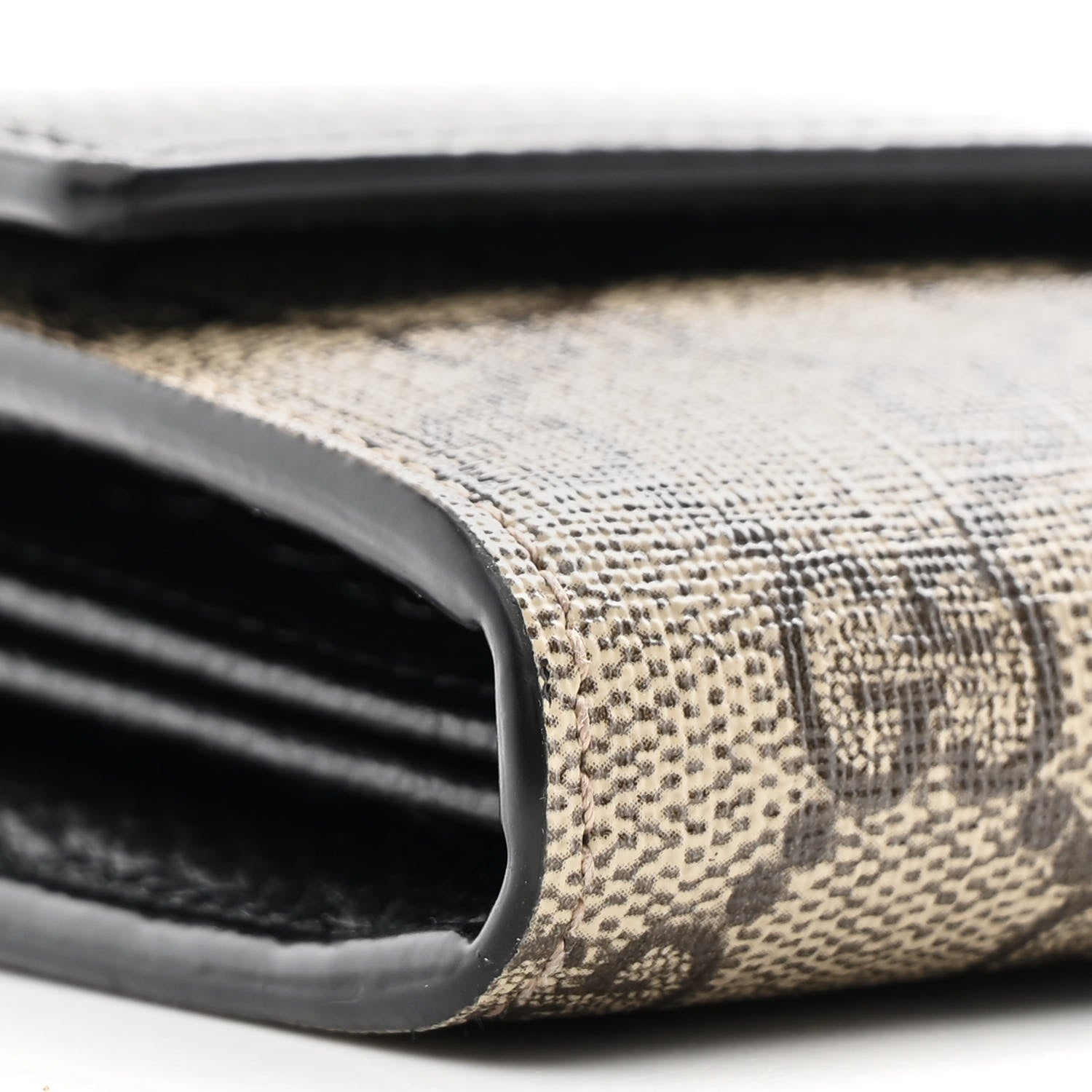 Gucci Dollar Calfskin GG Supreme Monogram Petite GG Marmont Wallet Chain Bag Black Beige Ebony 9 of 11