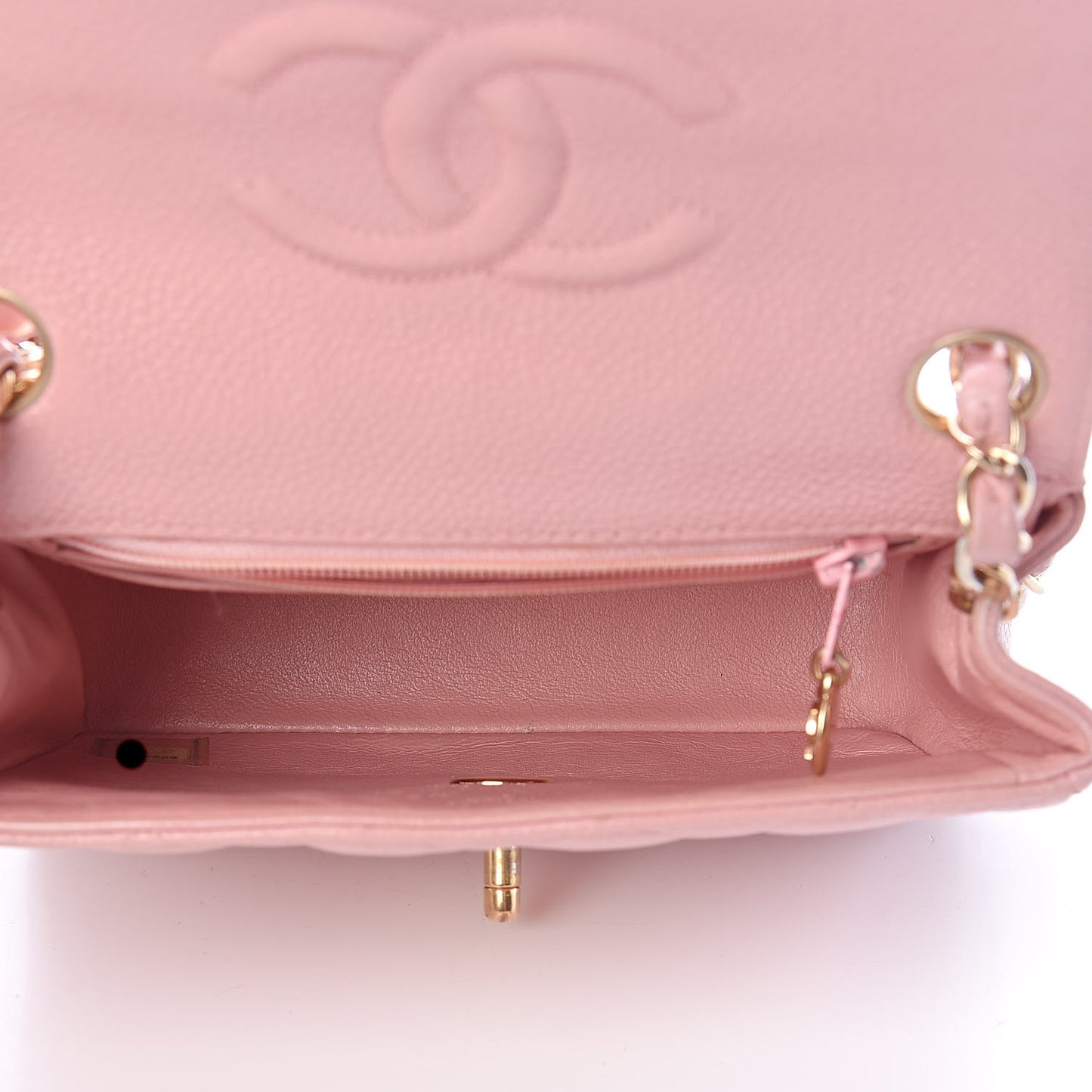 Caviar Quilted Mini Square Flap Pink