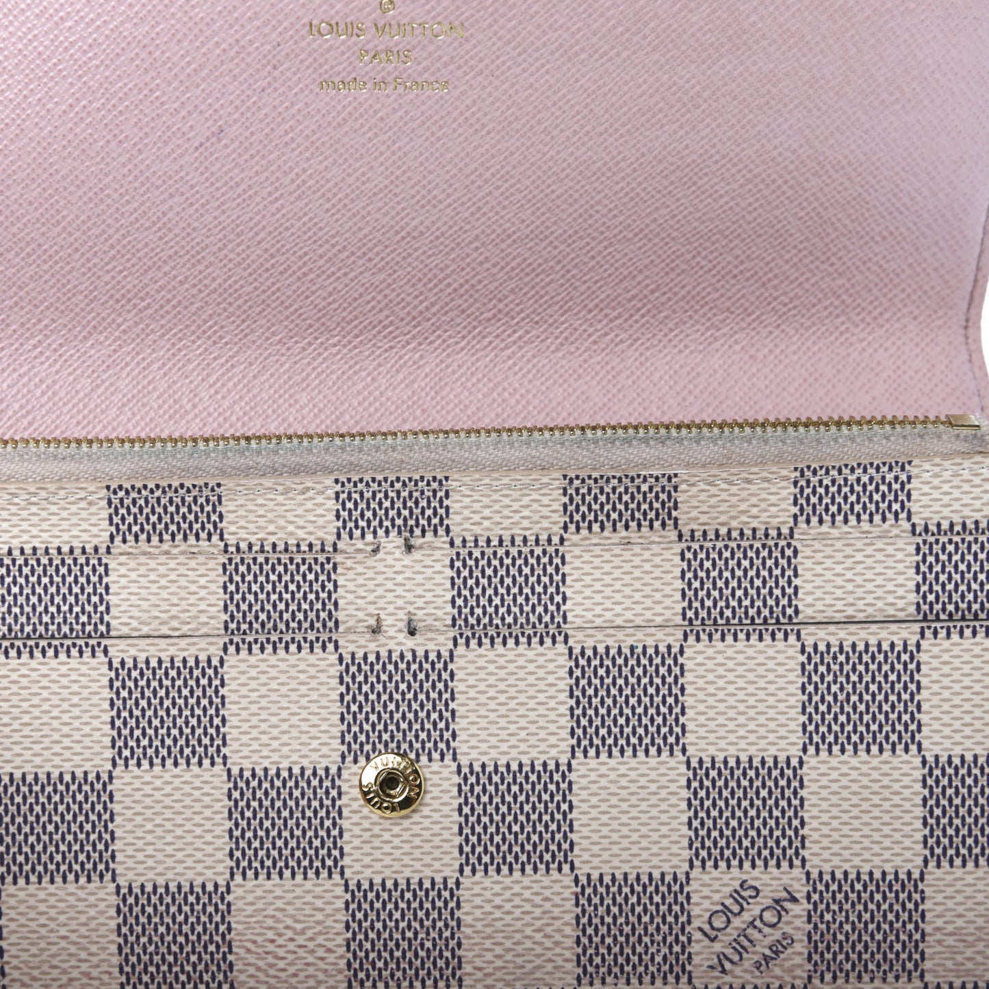 Damier Azur Emilie Wallet Rose Ballerine