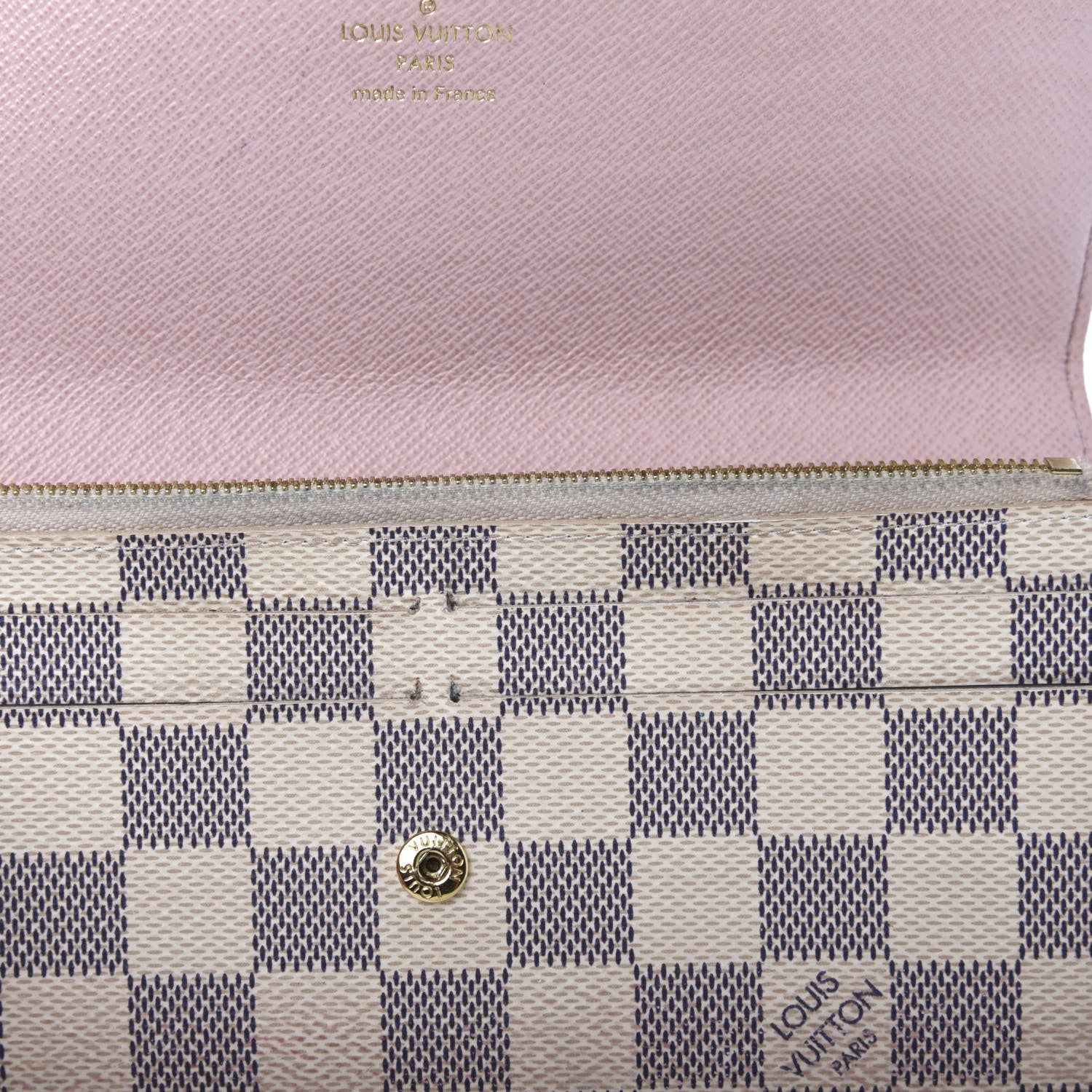 Louis Vuitton Damier Azur Emilie Wallet Rose Ballerine 15 of 16