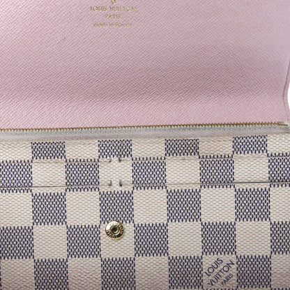 Louis Vuitton Damier Azur Emilie Wallet Rose Ballerine 15 of 16