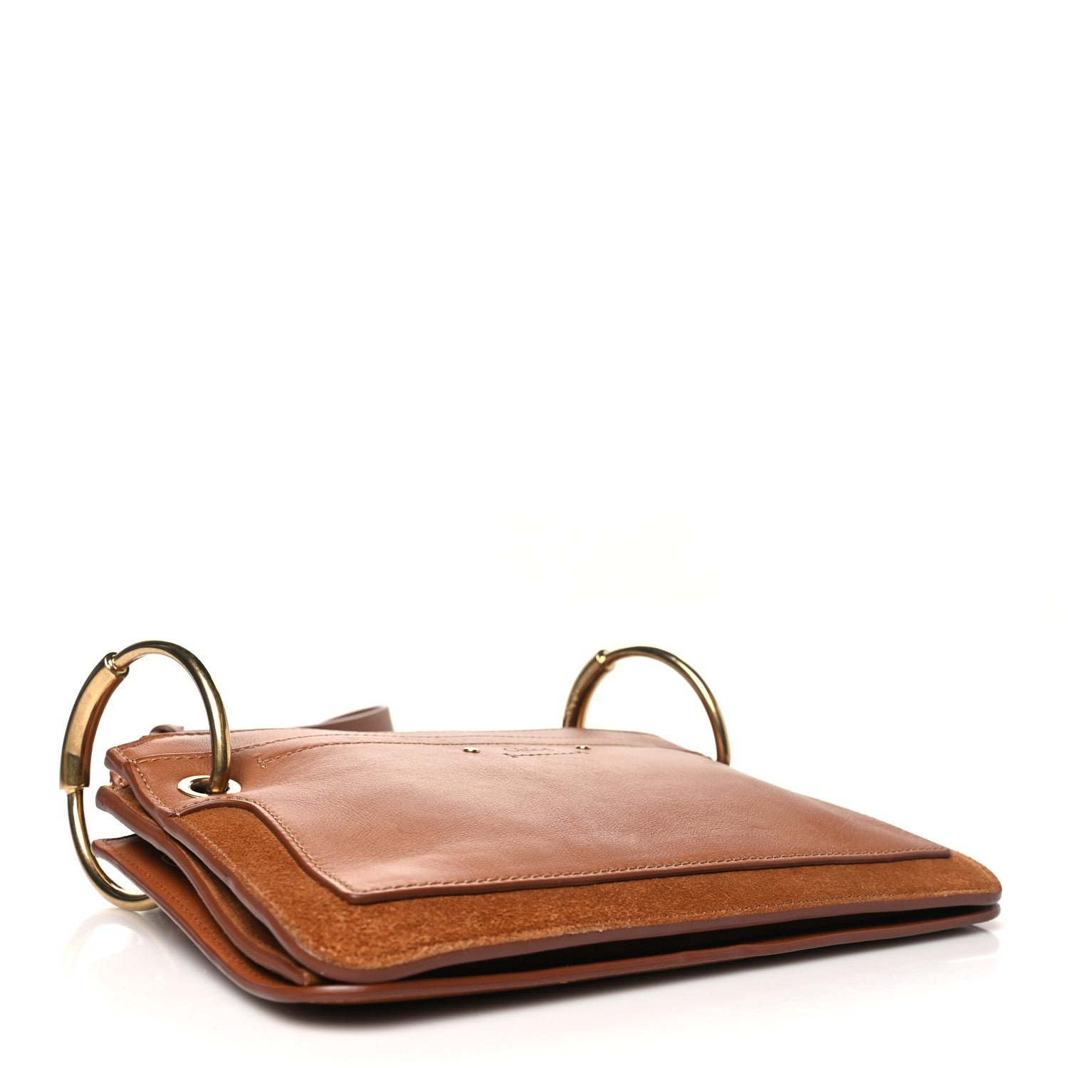 Chloe Calfskin Suede Mini Roy Bag Caramel 4 of 10