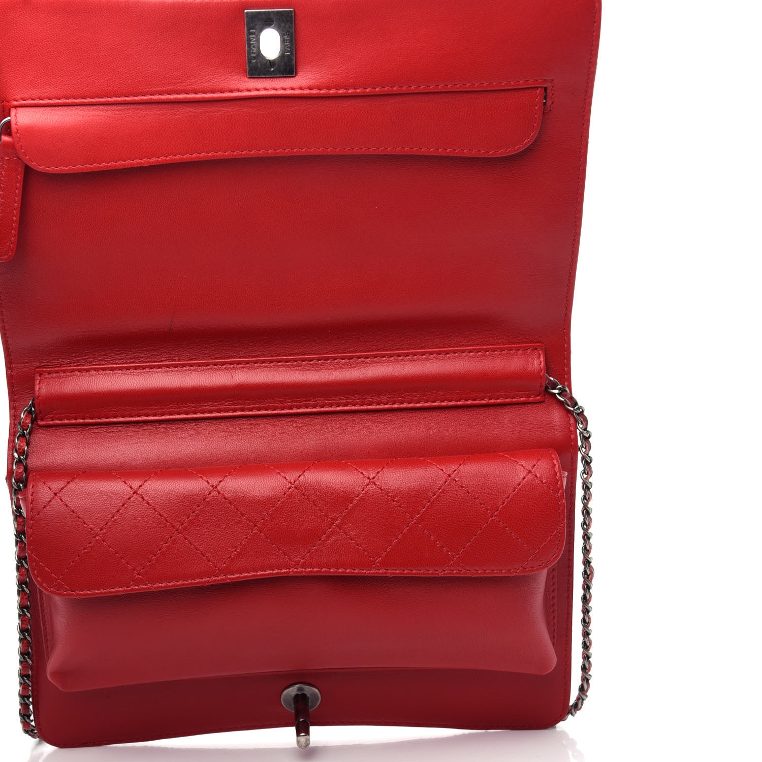 Chanel Karung Quilted Clutch Flap Red 6 of 13