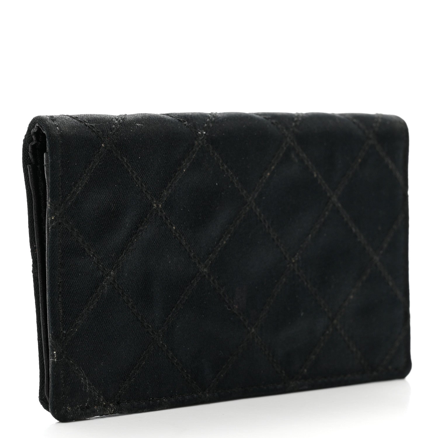 Chanel Satin Stitched Flap Card Holder Black 3 of 8