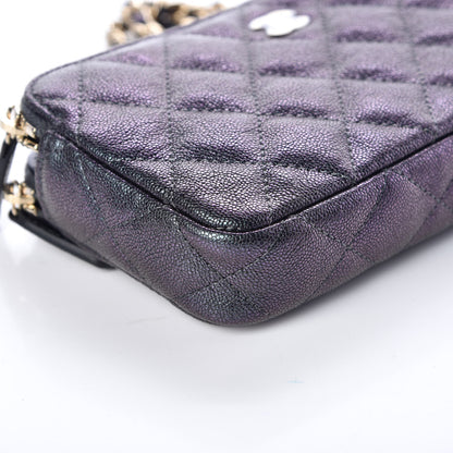 Chanel Iridescent Caviar Quilted Clutch With Chain Black 5 of 12