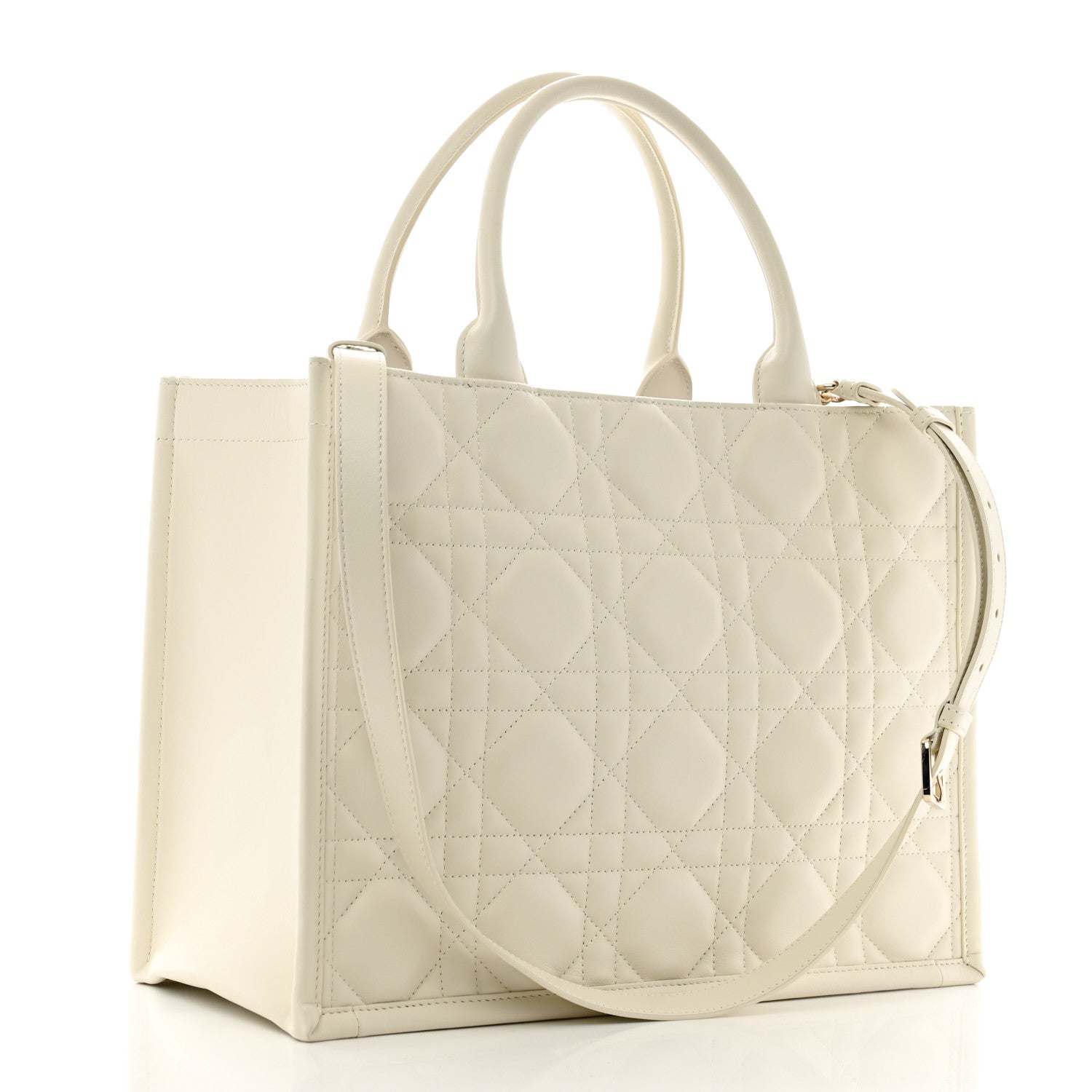 Christian Dior Calfskin Macro Cannage Medium Book Tote Latte 3 of 13