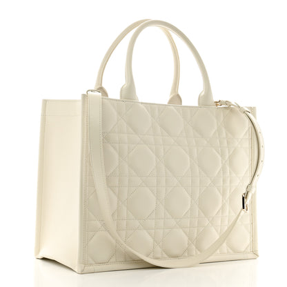 Christian Dior Calfskin Macro Cannage Medium Book Tote Latte 3 of 13