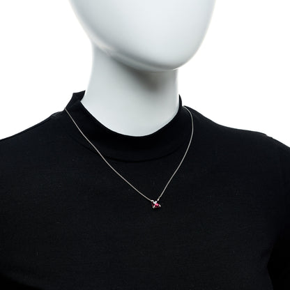 David Yurman Sterling Silver Diamond Rhodolite Garnet 9mm Petite Chatelaine Pendant Necklace 2 of 5