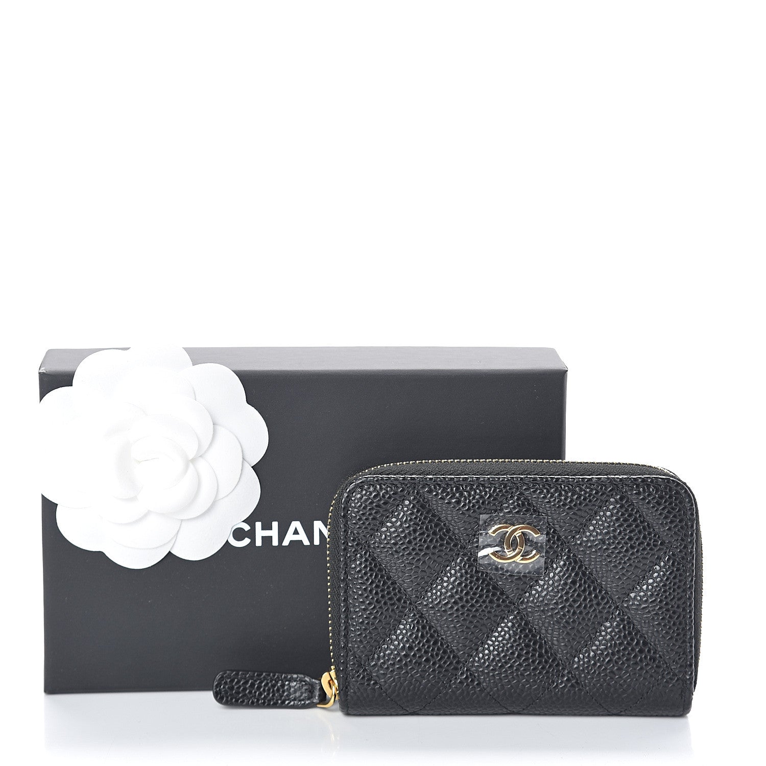 Chanel Caviar Quilted Zip Coin Purse Black 7 of 7