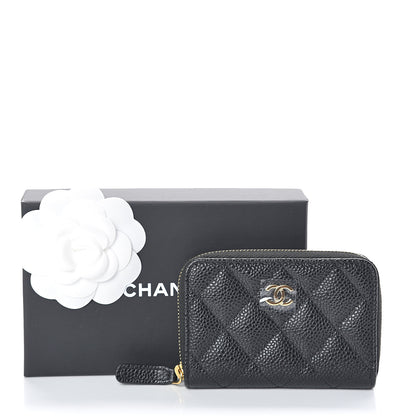 Chanel Caviar Quilted Zip Coin Purse Black 7 of 7