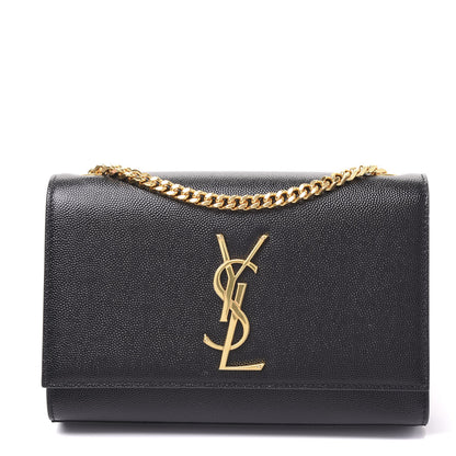 Saint Laurent Grain De Poudre Small Monogram Kate Satchel Black 1 of 8