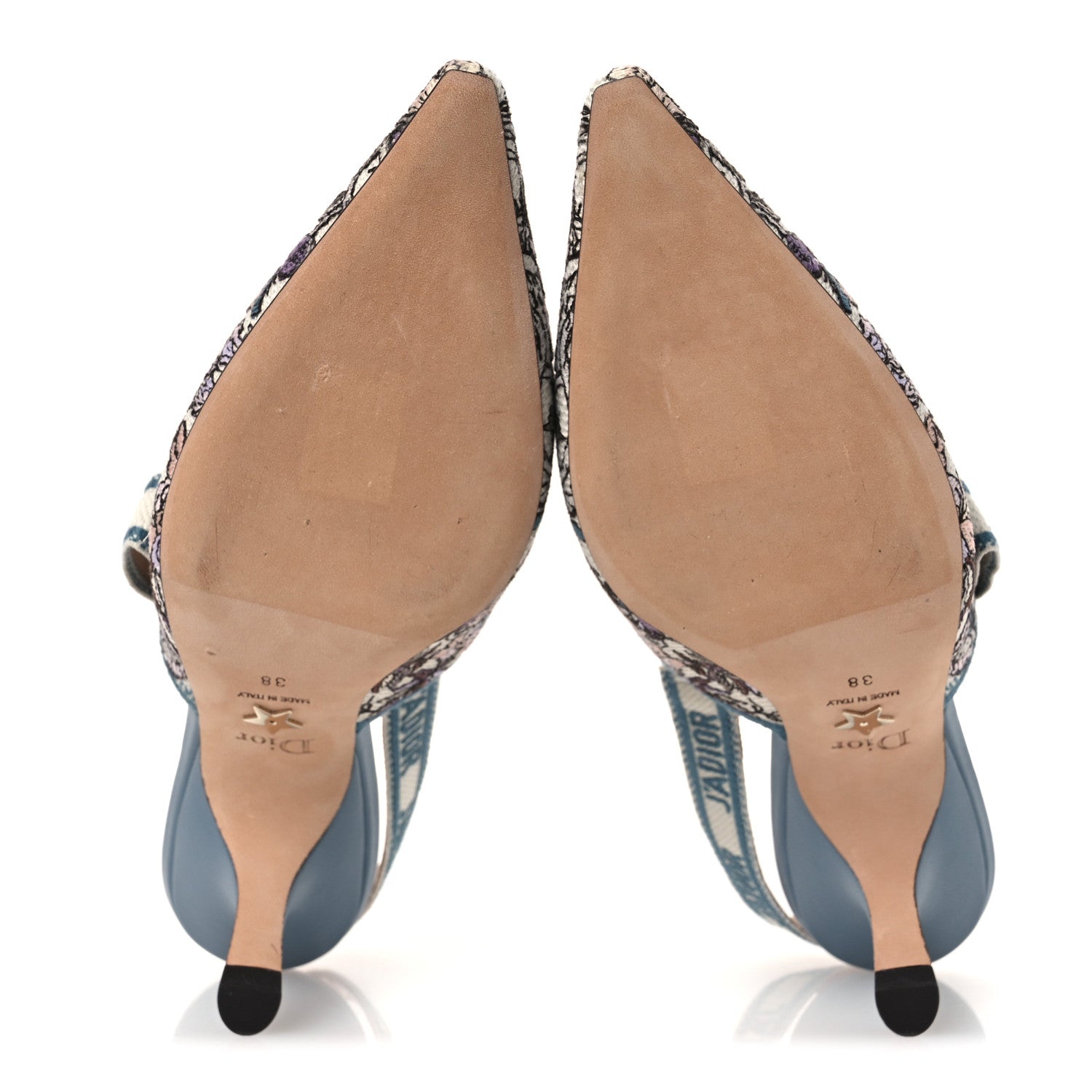 Christian Dior Canvas Embroidered J'Adior Slingback 65mm Pumps 38
