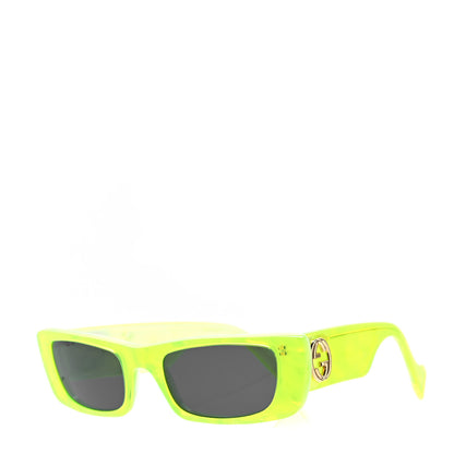 Gucci Acetate Rectangular Sunglasses GG0516S Fluorescent Yellow 1 of 6