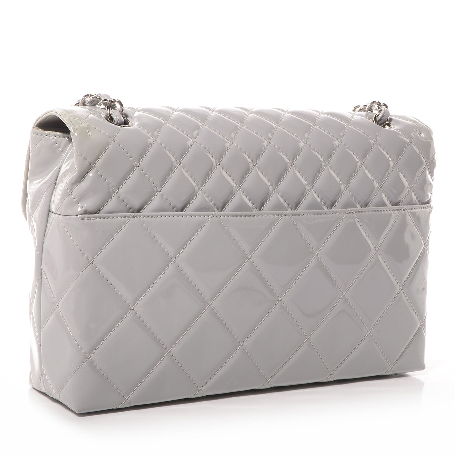 Chanel Vinyl Quilted In the Business Flap Bag Light Grey 3 of 10