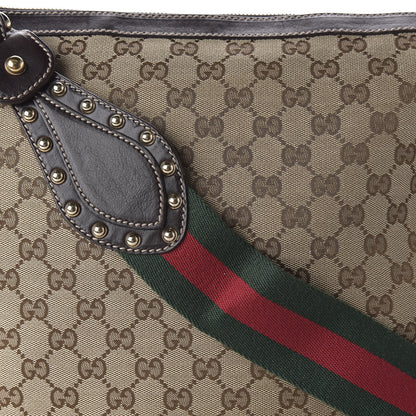 Gucci Monogram Web Studded Pelham Shoulder Bag Dark Brown 10 of 10