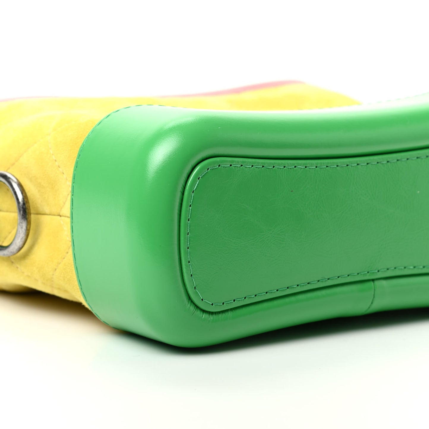 Suede Calfskin Quilted Small Gabrielle Hobo Pink Green Yellow