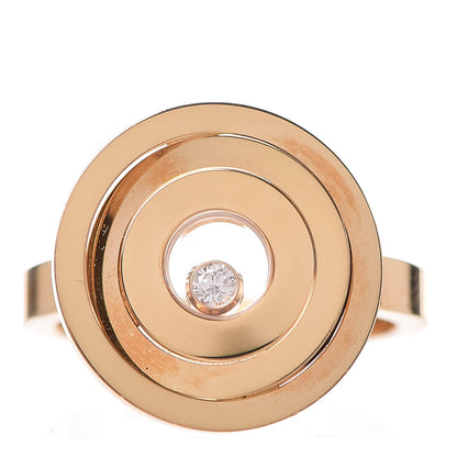 Chopard 18K Yellow Gold Diamond Happy Spirit Ring 50 5.25 1 of 9