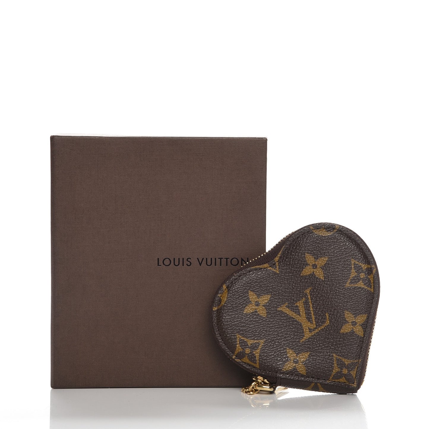 Monogram Leopard Coeur Heart Coin Purse Blanc Corail