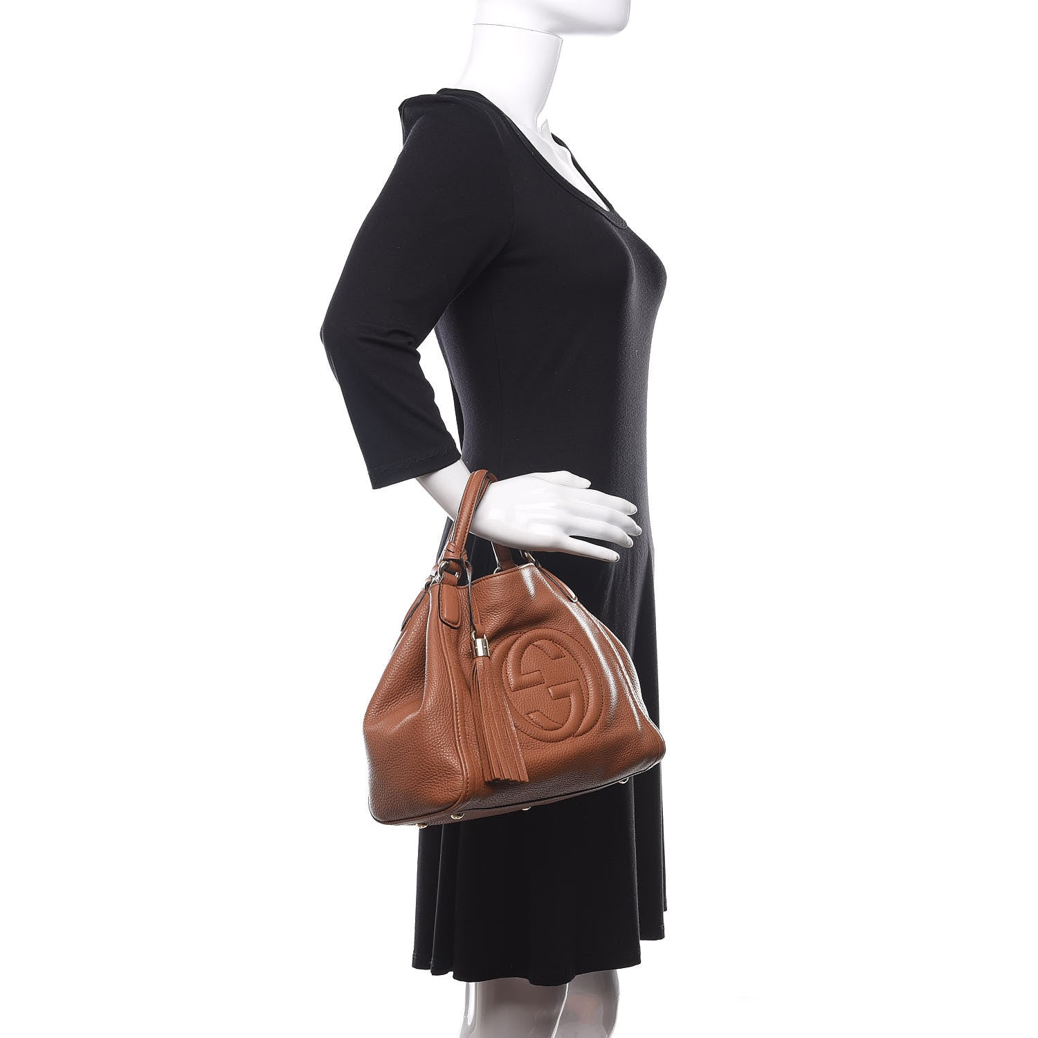 Gucci Pebbled Calfskin Small Soho Shoulder Bag Dusty Blush 2 of 17