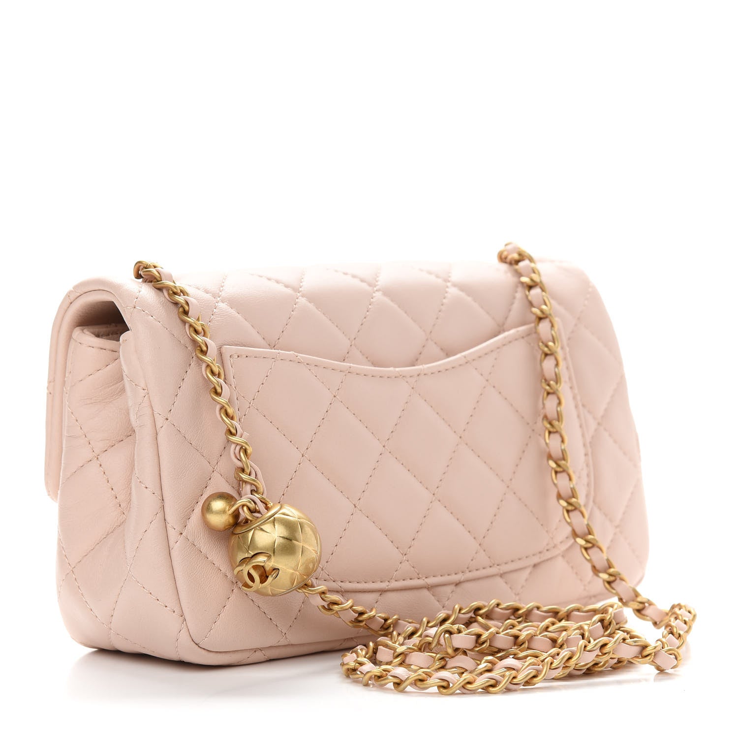 Chanel Lambskin Quilted Mini Rectangular Pearl Crush Flap Light Beige 3 of 9