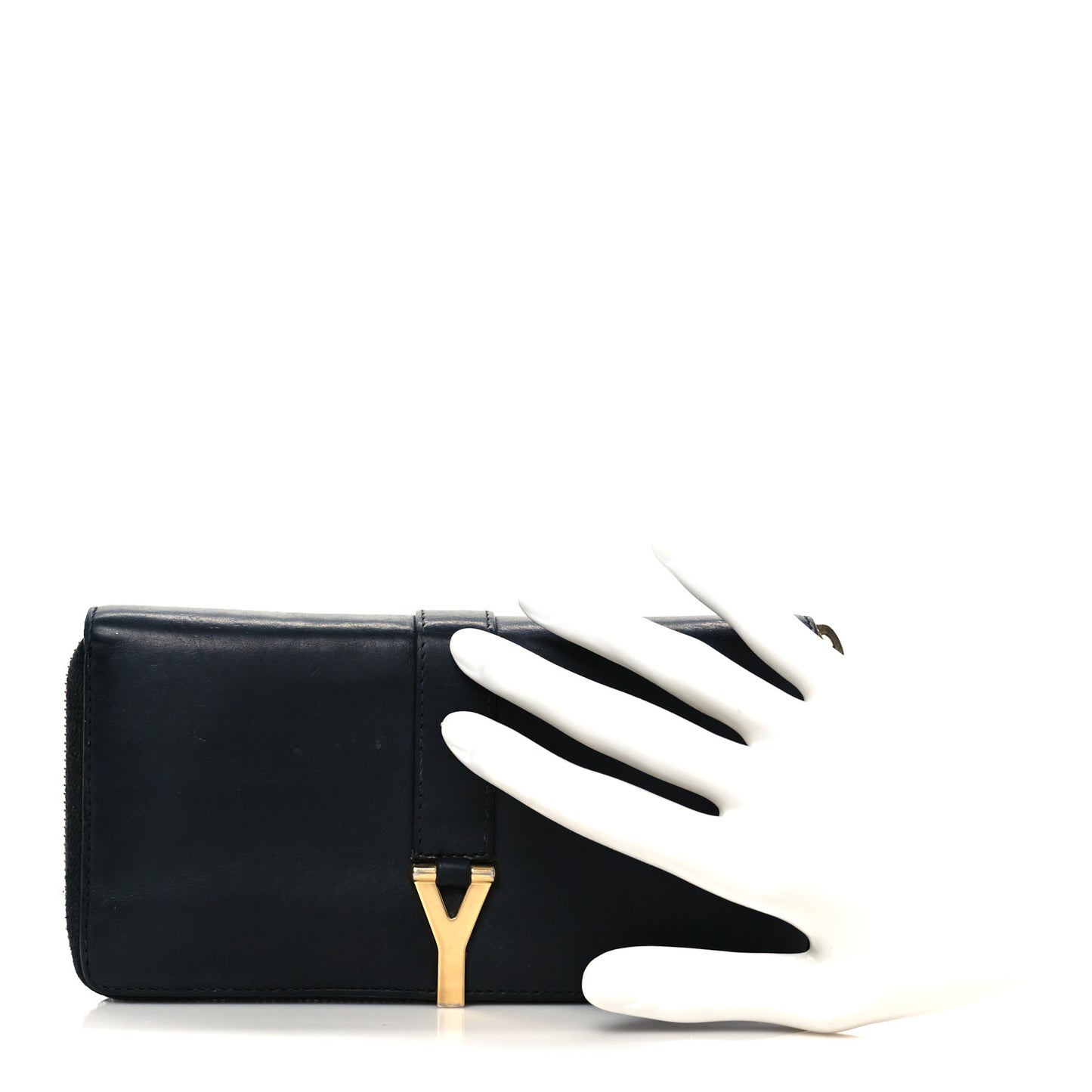 Calfskin Classic Y Ligne Zip Around Wallet Black