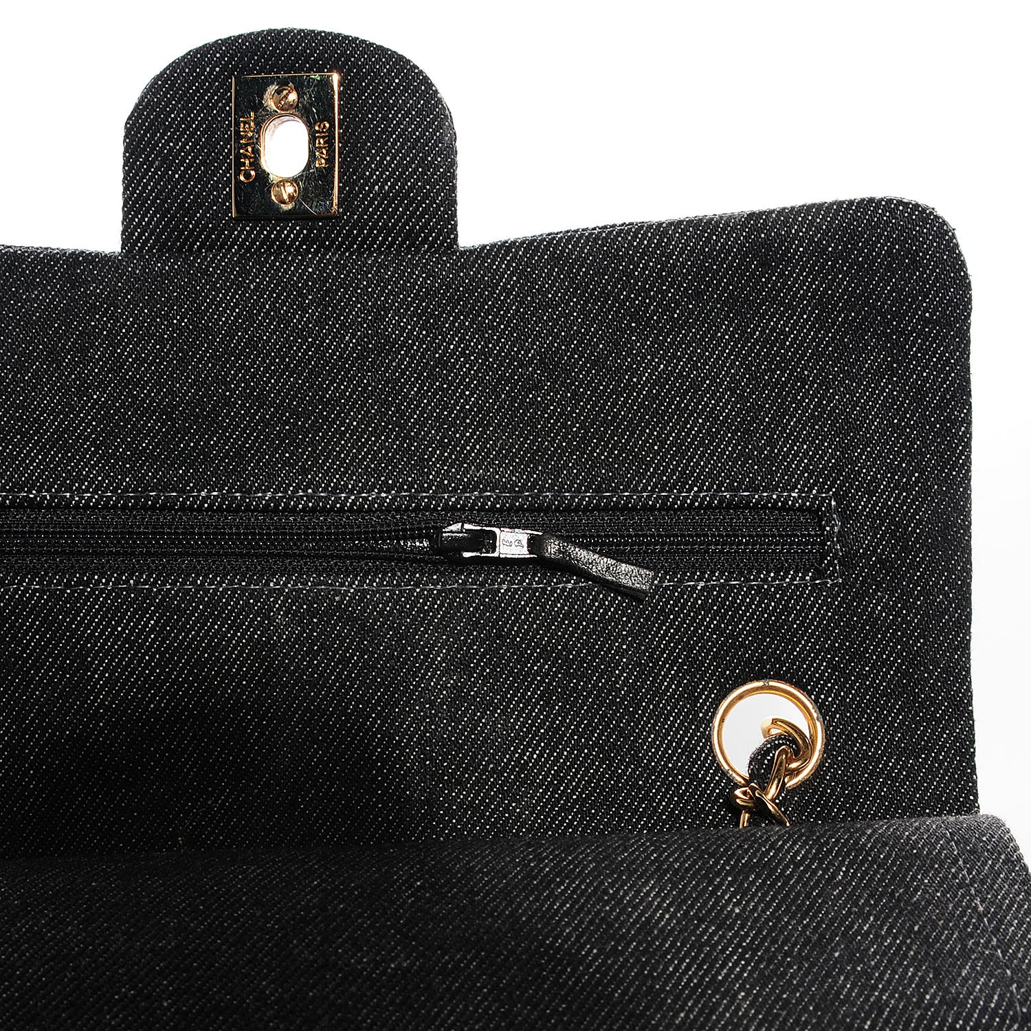 Chanel Denim Quilted Small Double Flap Bag Black 9 of 9