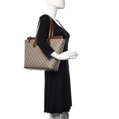 Gucci GG Supreme Monogram Medium Zippered Bucket Tote Beige Tuscany 2 of 25
