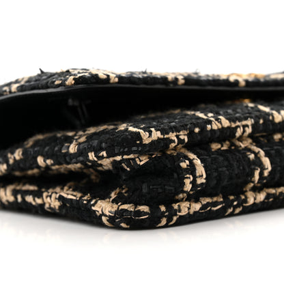 Chanel Tweed Quilted Chanel 19 Wallet On Chain WOC Black Beige 9 of 11