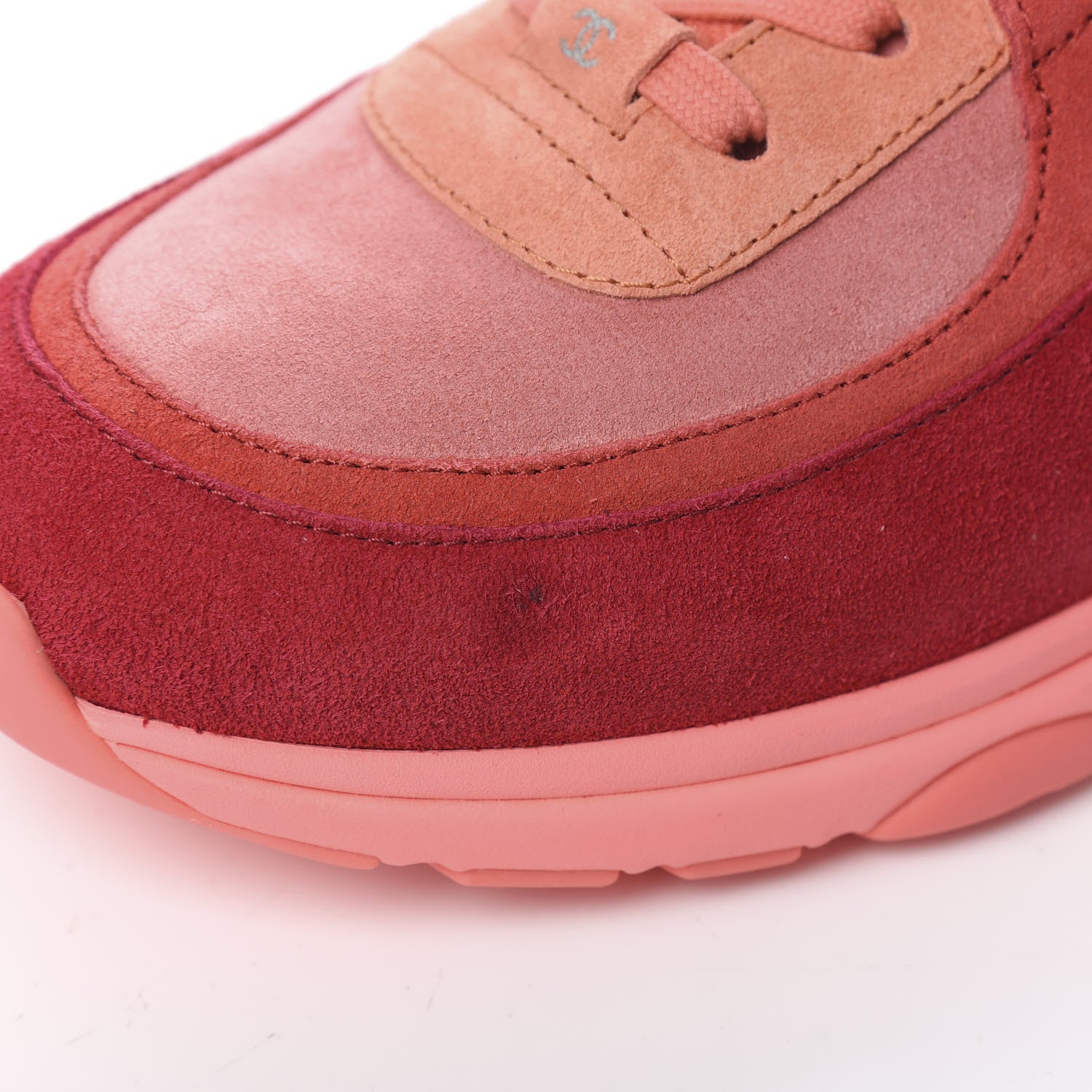 Chanel Kid Suede Calfskin Mens Sneakers 45 Coral 9 of 10