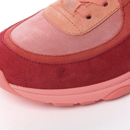 Chanel Kid Suede Calfskin Mens Sneakers 45 Coral 9 of 10