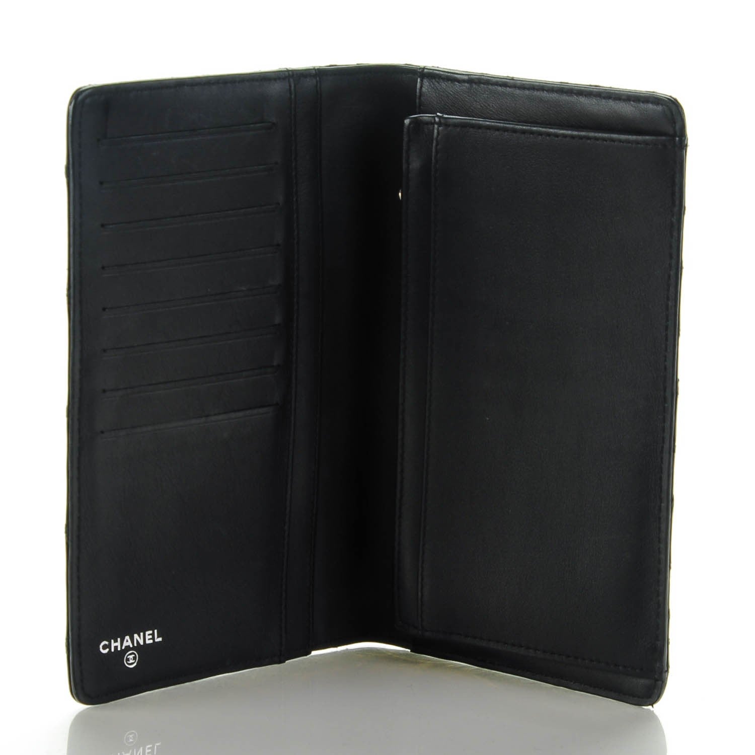 Chanel Diamond Stitched Yen Wallet Black 5 of 8