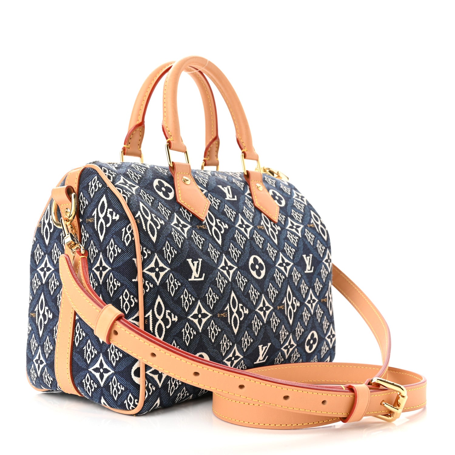 Louis Vuitton Jacquard Since 1854 Speedy Bandouliere 25 Blue 3 of 9