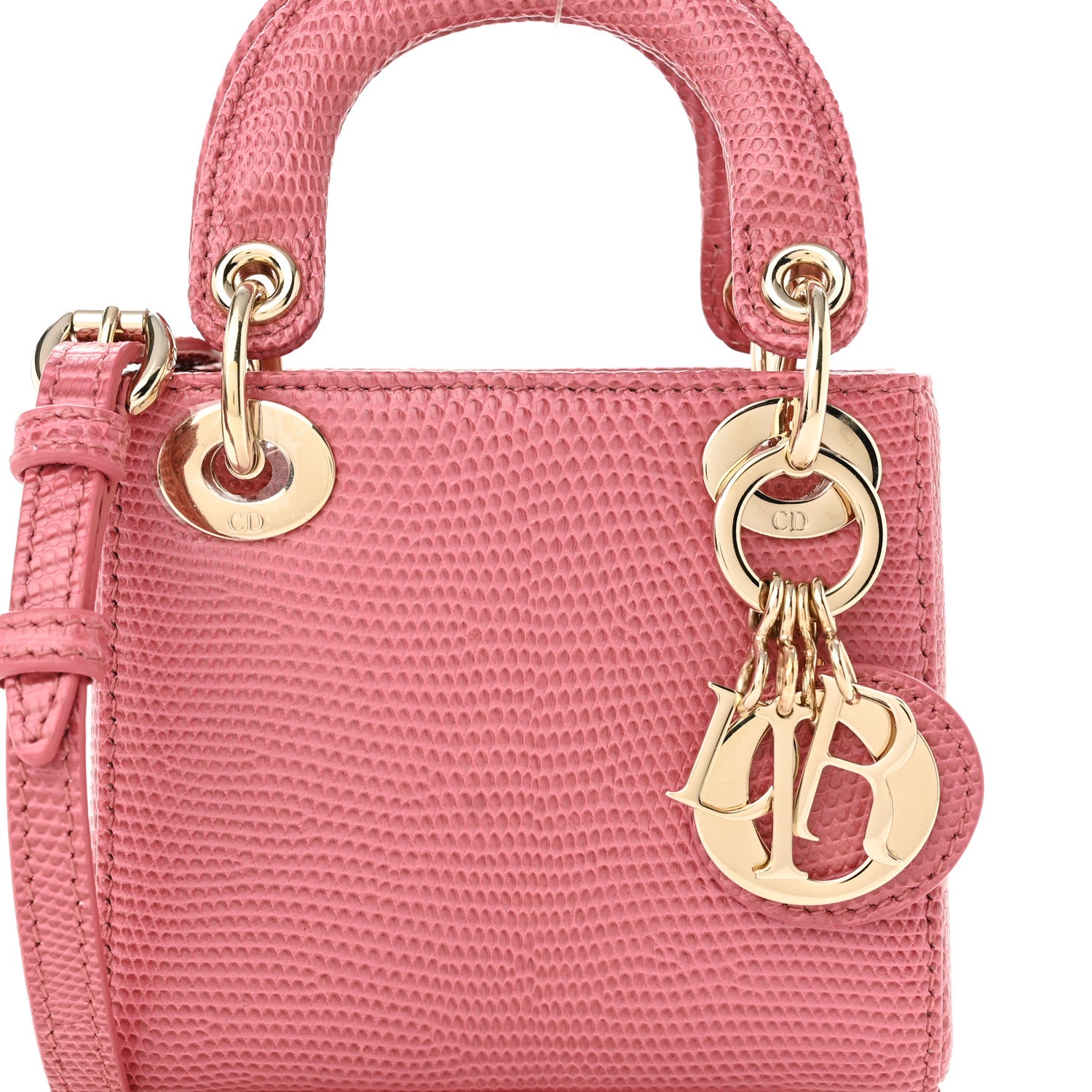Christian Dior Lizard Micro Lady Dior Pink 7 of 9