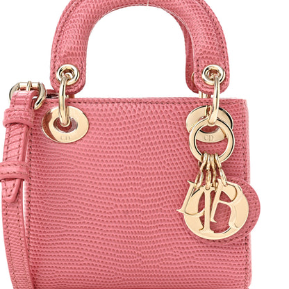 Christian Dior Lizard Micro Lady Dior Pink 7 of 9