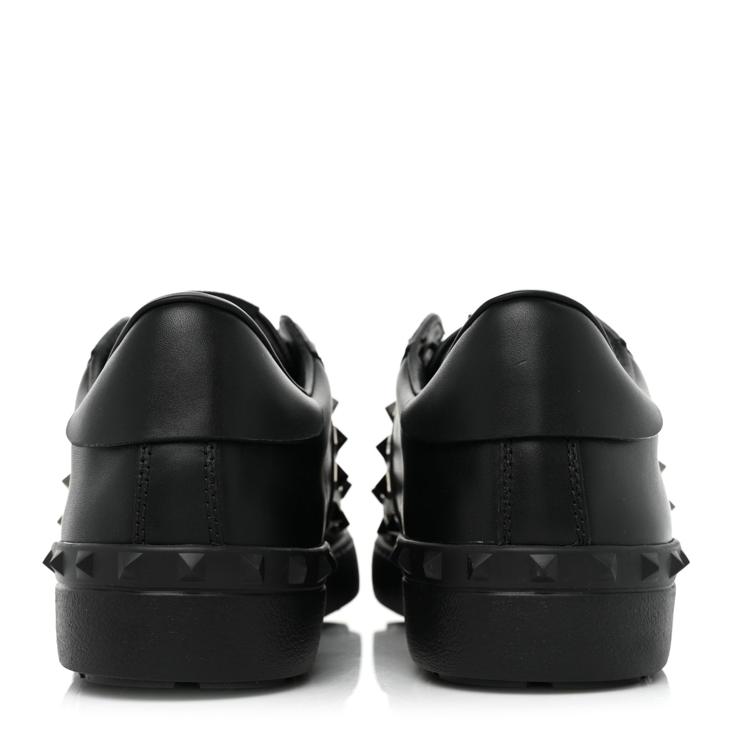 Calfskin Mens Rockstud Untitled Open Sneakers 42 Black