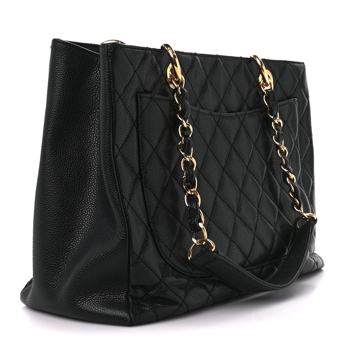 Caviar Quilted Grand Shopping Tote GST Black