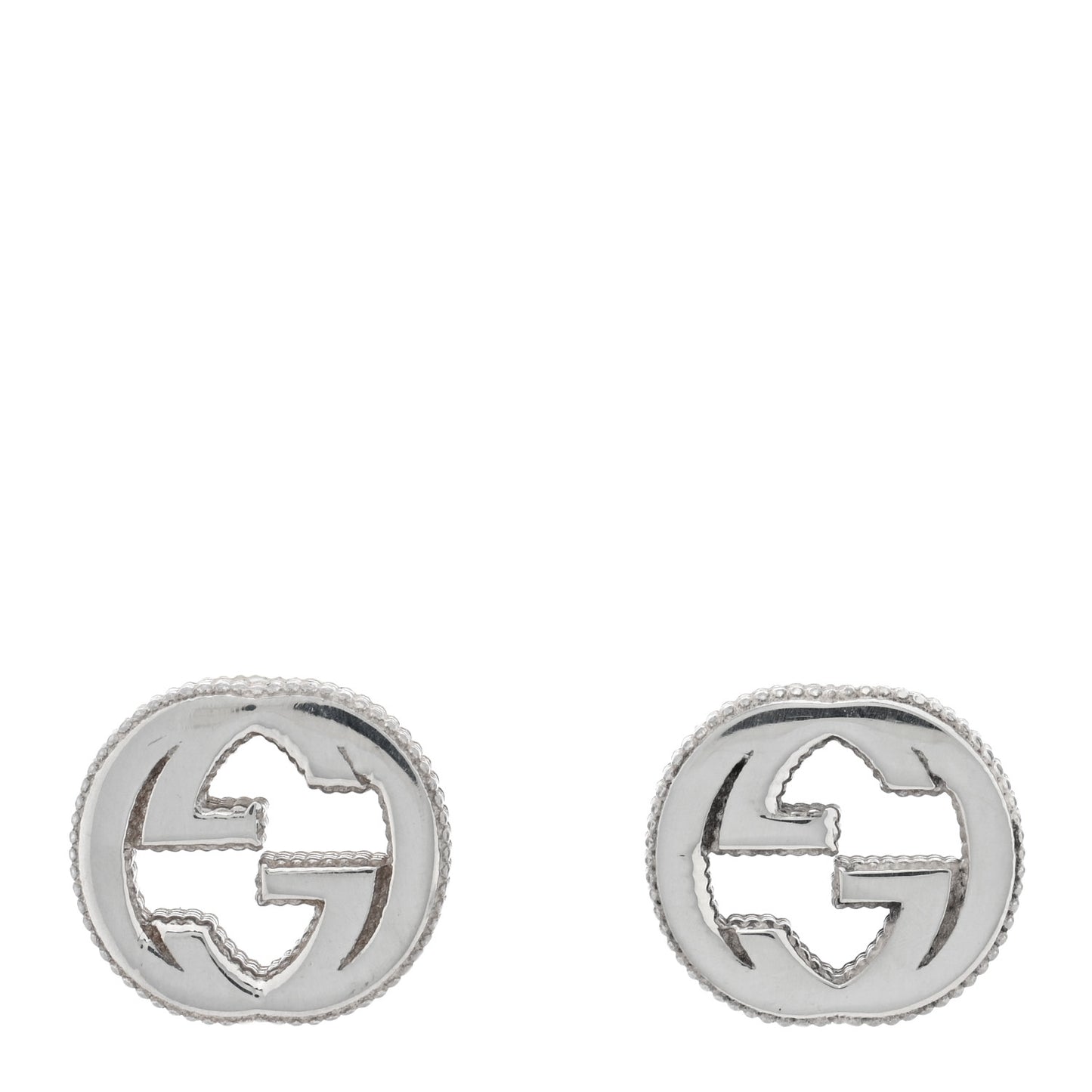 Sterling Silver Interlocking GG Stud Earrings