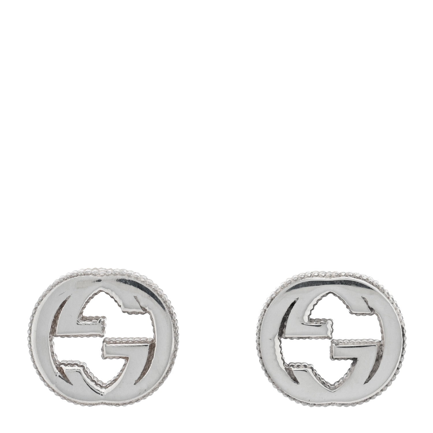 Gucci Sterling Silver Interlocking GG Stud Earrings 1 of 4