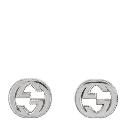 Gucci Sterling Silver Interlocking GG Stud Earrings 1 of 4