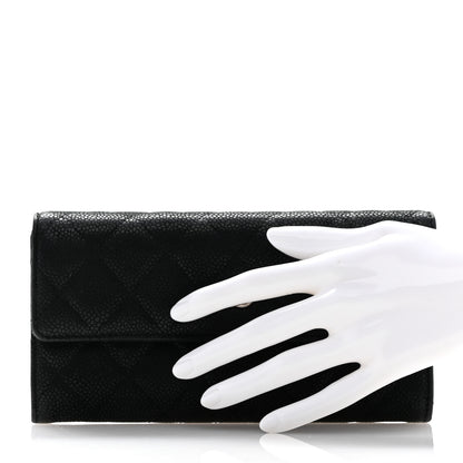 Chanel Iridescent Caviar Quilted Large Flap Wallet Black 2 of 9