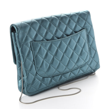 Chanel Metallic Calfskin Quilted Snake Chain 2.55 Reissue Flap Turquoise 3 of 10