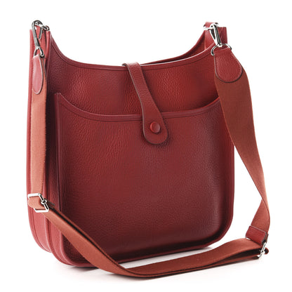 Hermes Taurillon Clemence Evelyne III GM Rouge Garance 3 of 12